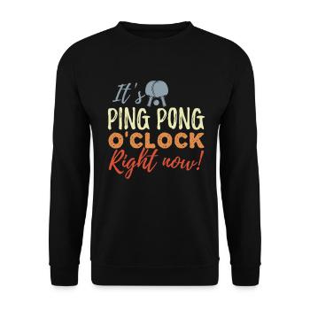 Ping Pong Zeit - Unisex Pullover - Schwarz - Vorne - Alina (178cm) & Michal (187cm)