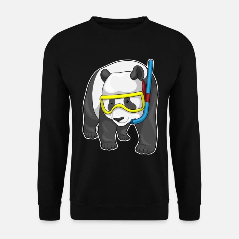 Panda Diver Snorkel - Sweat-shirt Unisexe - noir