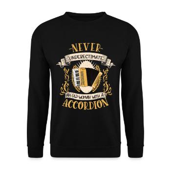 Musicien d’accordéon Cadeau de musique folklorique - Sweat-shirt Unisexe - noir - Devant - Alina (178cm) & Michal (187cm)
