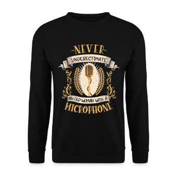 chanteur musicien chant microphone cadeau - Sweat-shirt Unisexe - noir - Devant - Alina (178cm) & Michal (187cm)