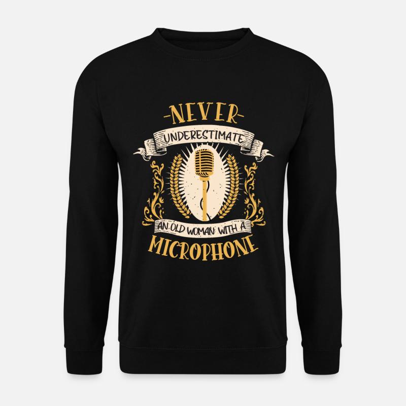 Sängerin Musikerin Singen Mikrofon Geschenk - Unisex Pullover - Schwarz