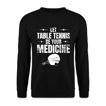 Citation motivante de ping-pong - Sweat-shirt Unisexe - noir - Devant - Alina (178cm) & Michal (187cm)