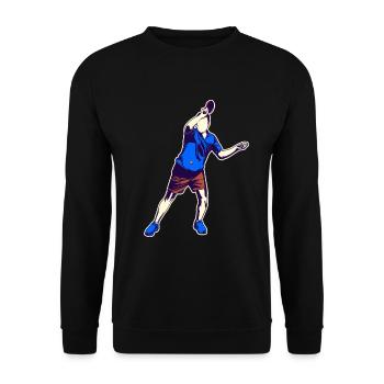 Table tennis drawing - Unisex Sweatshirt - black - Front - Alina (178cm) & Michal (187cm)