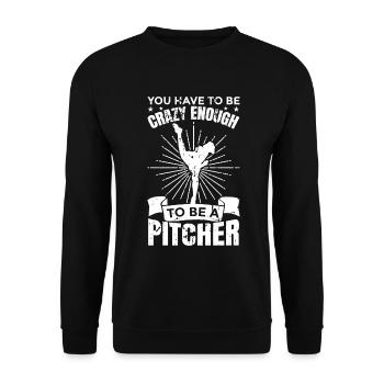 Baseball Pitcher - Unisex Sweatshirt - black - Front - Alina (178cm) & Michal (187cm)
