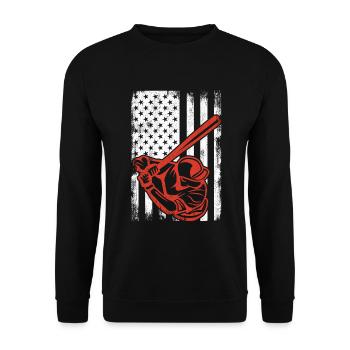 Patriotic baseball player - Unisex Sweatshirt - black - Front - Alina (178cm) & Michal (187cm)