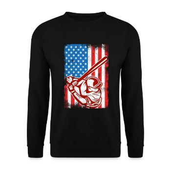 4. Juli Baseball - Unisex Pullover - Schwarz - Vorne - Alina (178cm) & Michal (187cm)