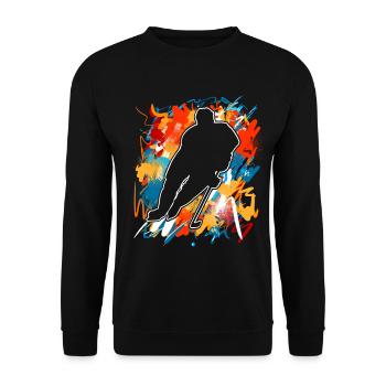 Eishockey  - Unisex Sweatshirt - black - Front - Alina (178cm) & Michal (187cm)