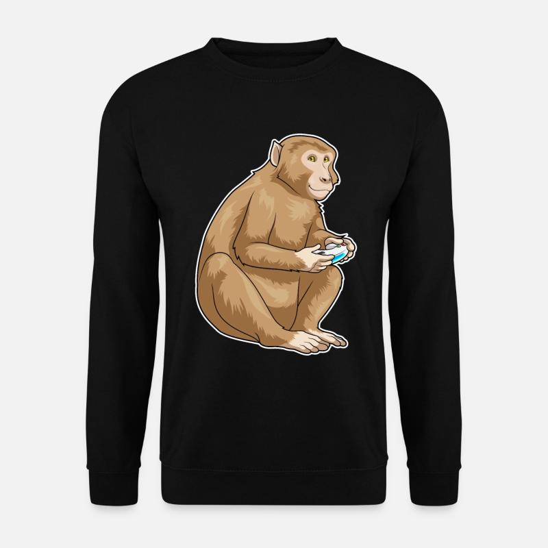 Affe Gamer Controller - Unisex Pullover - Schwarz