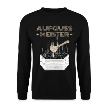 Aufguss Meister - Unisex Pullover - Schwarz - Vorne - Alina (178cm) & Michal (187cm)