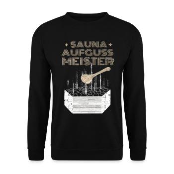 Sauna Aufguss Meister - Unisex Pullover - Schwarz - Vorne - Alina (178cm) & Michal (187cm)