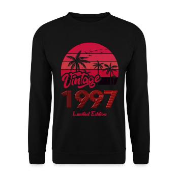Vintage Year 1997 Limited Edition Red - Unisex Sweatshirt - black - Front - Alina (178cm) & Michal (187cm)