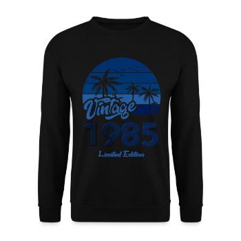 Vintage Year 1985 Limited Edition Blue - Unisex Sweatshirt - black - Front - Alina (178cm) & Michal (187cm)