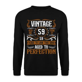 59e anniversaire Vintage Rétro - Sweat-shirt Unisexe - noir - Devant - Alina (178cm) & Michal (187cm)