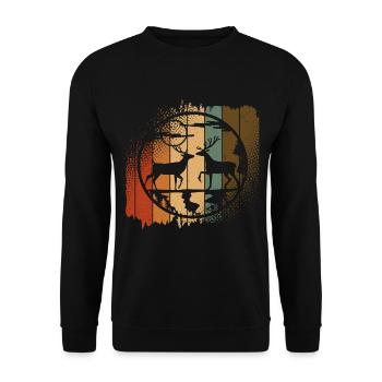 roe deer - Unisex Sweatshirt - black - Front - Alina (178cm) & Michal (187cm)