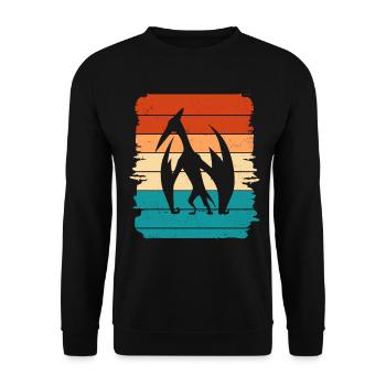 Pteranodon Dino Dinosaur - Unisex Sweatshirt - black - Front - Alina (178cm) & Michal (187cm)