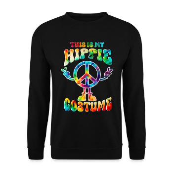 Hippie Kostüm Peace Love Tie Dye - Unisex Pullover - Schwarz - Vorne - Alina (178cm) & Michal (187cm)