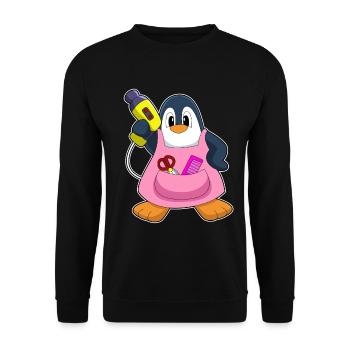 Penguin Coiffeur Sèche-cheveux - Sweat-shirt Unisexe - noir - Devant - Alina (178cm) & Michal (187cm)