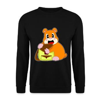 Hamster Handtasche - Unisex Pullover - Schwarz - Vorne - Alina (178cm) & Michal (187cm)