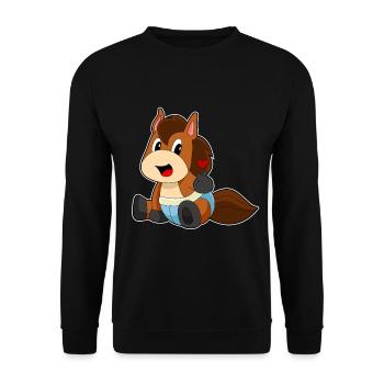 Bébé cheval - Sweat-shirt Unisexe - noir - Devant - Alina (178cm) & Michal (187cm)