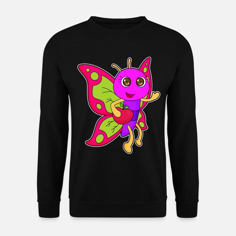 Butterfly Apple Fruit - Sweat-shirt Unisexe - noir