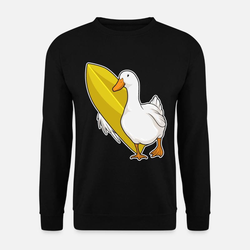 Ente Surfen Surfbrett Sommer - Unisex Pullover - Schwarz