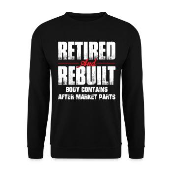 Récupération d’une chirurgie de remplacement de la hanche reconstruite à la retraite - Sweat-shirt Unisexe - noir - Devant - Alina (178cm) & Michal (187cm)