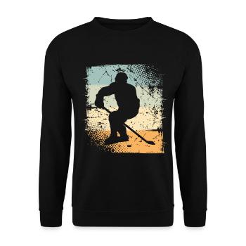 Eishockey  - Unisex Sweatshirt - black - Front - Alina (178cm) & Michal (187cm)