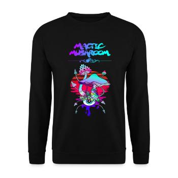 Magic Mushroom Sunset - Unisex Sweatshirt - black - Front - Alina (178cm) & Michal (187cm)
