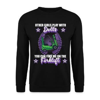 Forklift Warehouse Clerk, Forklift Logistics Occupation - Unisex Sweatshirt - black - Front - Alina (178cm) & Michal (187cm)
