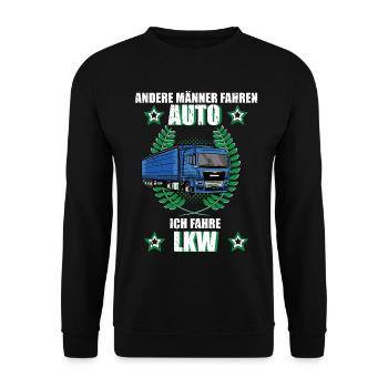 LKW Fahrer Lastkraftfahrer Beruf Trucker  - Unisex Pullover - Schwarz - Vorne - Alina (178cm) & Michal (187cm)