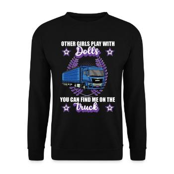 Truck Driver Trucker Truck Driver Gift - Unisex Sweatshirt - black - Front - Alina (178cm) & Michal (187cm)