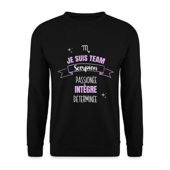 Team scorpion cadeau femme fille scorpion signe - Sweat-shirt Unisexe - noir - Devant - Alina (178cm) & Michal (187cm)