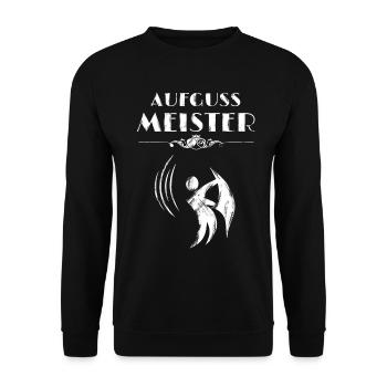 Sauna Aufgussmeister - Unisex Pullover - Schwarz - Vorne - Alina (178cm) & Michal (187cm)