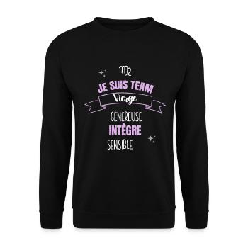 Team vierge cadeau femme fille vierge signe zodiac - Sweat-shirt Unisexe - noir - Devant - Alina (178cm) & Michal (187cm)