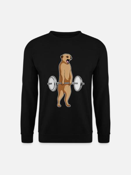 Meerkat Bodybuilder Barbell Bodybuilding - Unisex Sweatshirt - black