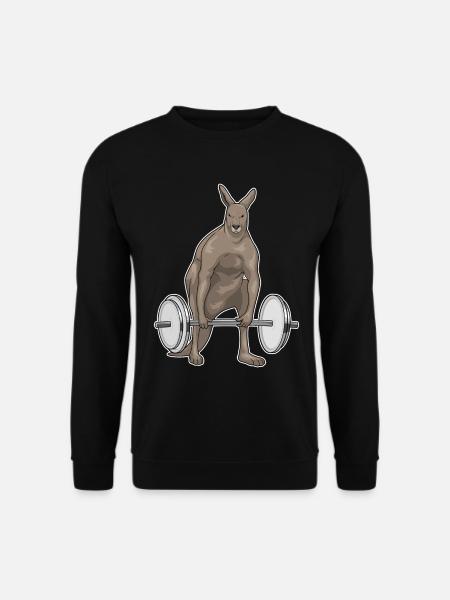 Kangaroo Bodybuilder Barbell Bodybuilding - Unisex Sweatshirt - black