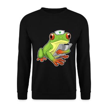 Frog Nurse - Unisex Sweatshirt - black - Front - Alina (178cm) & Michal (187cm)