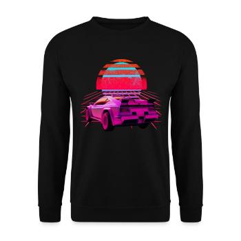 Voiture de sport Retro Wave Sunset Vaporwave - Sweat-shirt Unisexe - noir - Devant - Alina (178cm) & Michal (187cm)