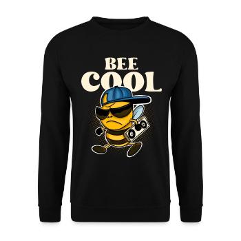 Bee Cool Biene - Unisex Sweatshirt - black - Front - Alina (178cm) & Michal (187cm)
