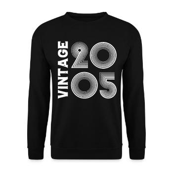 Vintage 2005 Retro Anniversary Gift - Unisex Sweatshirt - black - Front - Alina (178cm) & Michal (187cm)