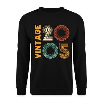 Vintage 2005 Retro Cool Anniversary Gift - Unisex Sweatshirt - black - Front - Alina (178cm) & Michal (187cm)