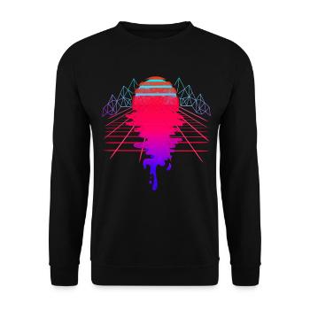 Vaporwave Sunset New Wave Art - Sweat-shirt Unisexe - noir - Devant - Alina (178cm) & Michal (187cm)