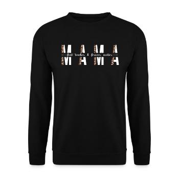 Mama First Teacher Mentor Forever Mama Motivation - Sweat-shirt Unisexe - noir - Devant - Alina (178cm) & Michal (187cm)