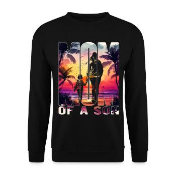 Mère avec un fils Fête des mères Plage Maman Enfant - Sweat-shirt Unisexe - noir - Devant - Alina (178cm) & Michal (187cm)