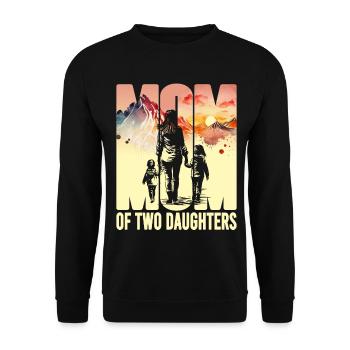 Mother with two daughters Mother's Day Mountains Mama Child - Unisex Sweatshirt - black - Front - Alina (178cm) & Michal (187cm)