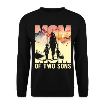 Mère avec deux fils Fête des mères Montagnes Maman Enfant - Sweat-shirt Unisexe - noir - Devant - Alina (178cm) & Michal (187cm)