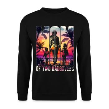 Mother with two daughters Mother's Day Beach Mama - Unisex Sweatshirt - black - Front - Alina (178cm) & Michal (187cm)