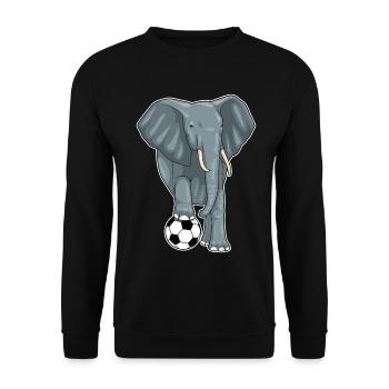Elephant Football Player Football - Unisex Sweatshirt - black - Front - Alina (178cm) & Michal (187cm)