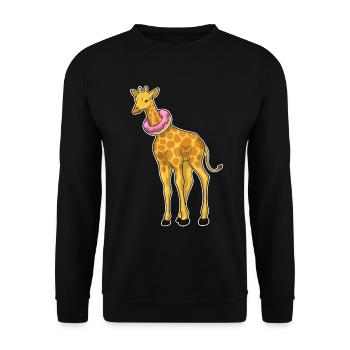Giraffe Donut - Unisex Sweatshirt - black - Front - Alina (178cm) & Michal (187cm)