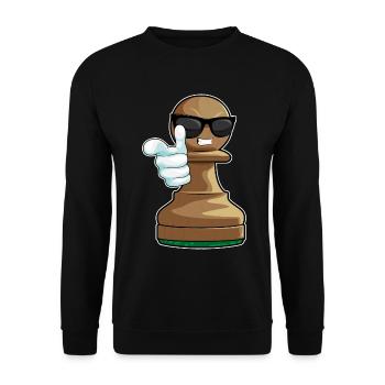 Pawn Pawn Chess - Unisex Sweatshirt - black - Front - Alina (178cm) & Michal (187cm)